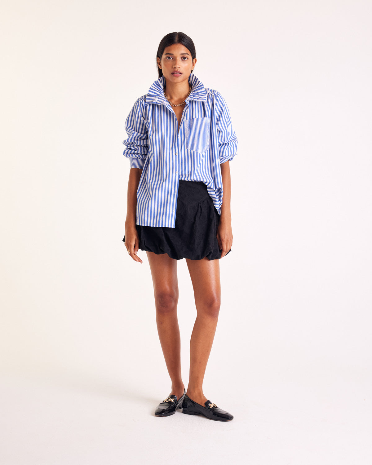 Léonor shirt with white and blue stripes - Balzac Paris