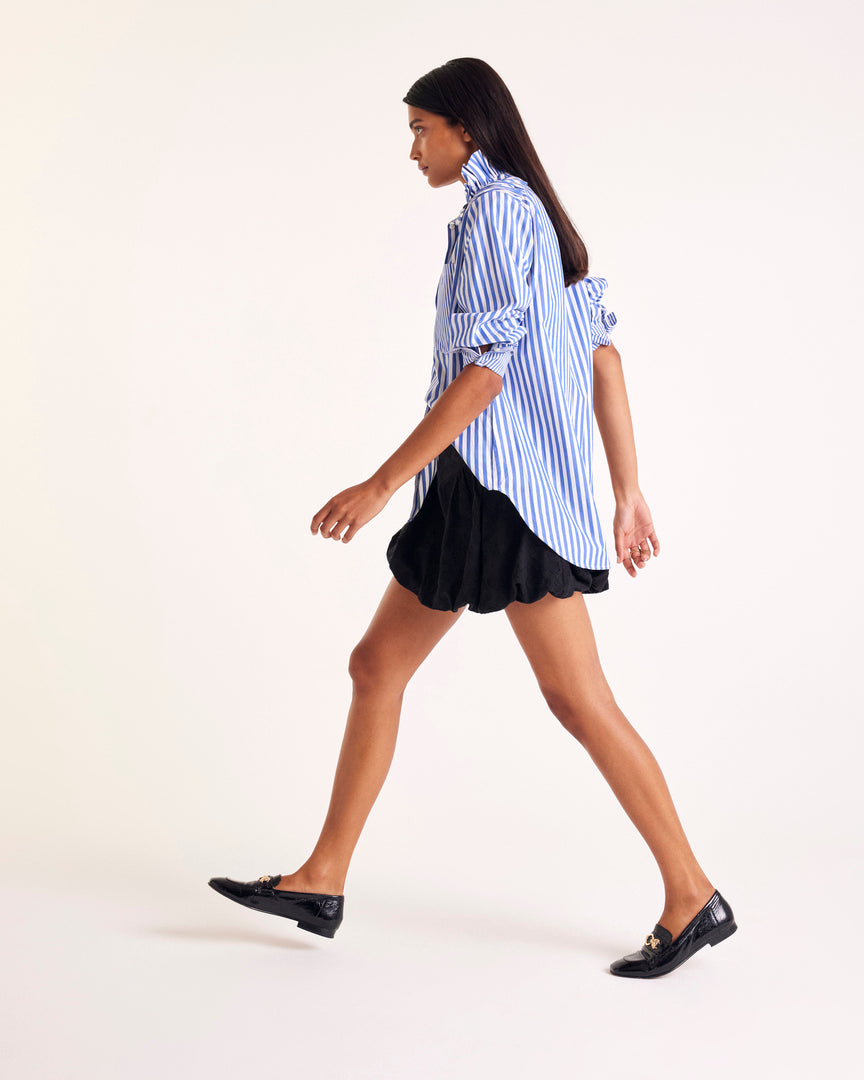 Shirt Léonor stripes white and blue