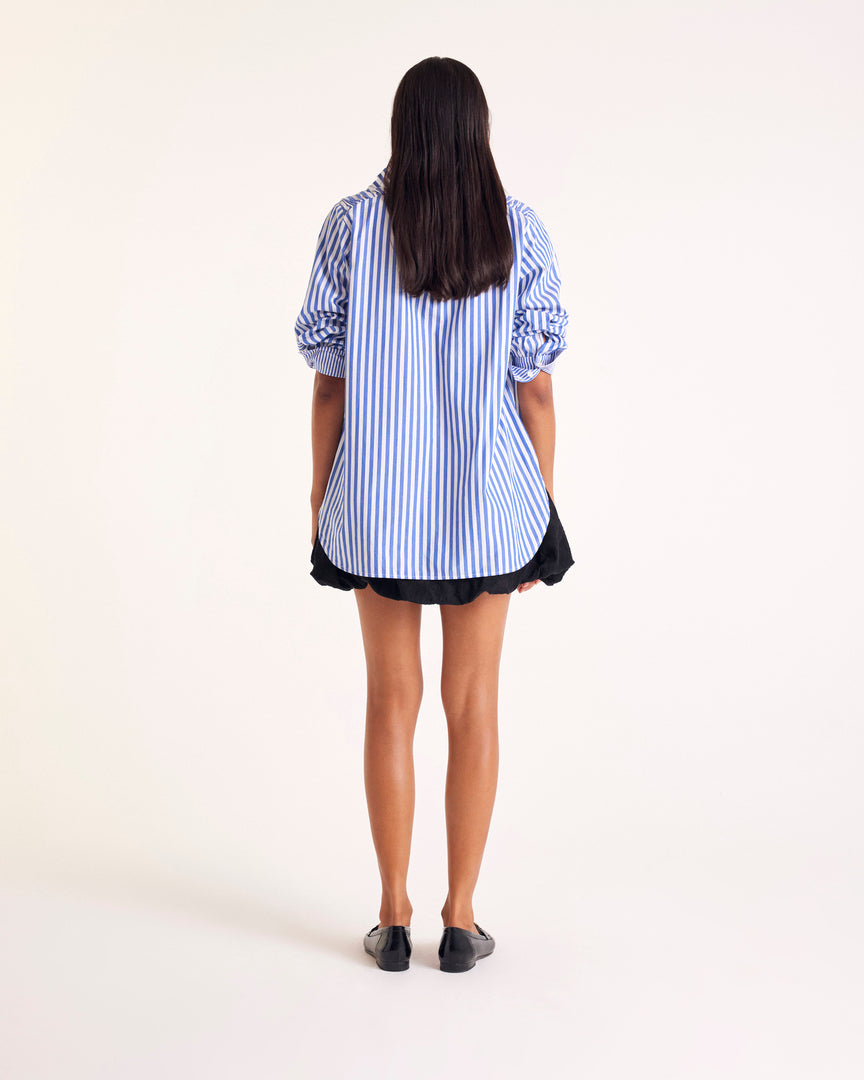 Shirt Léonor stripes white and blue