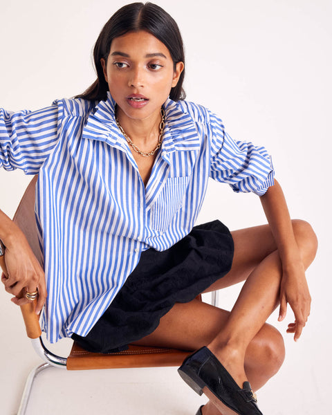 か*め様 新品　L'Appartement Stripe Sheer Shirt FP232D44-RA007_FP252I33-