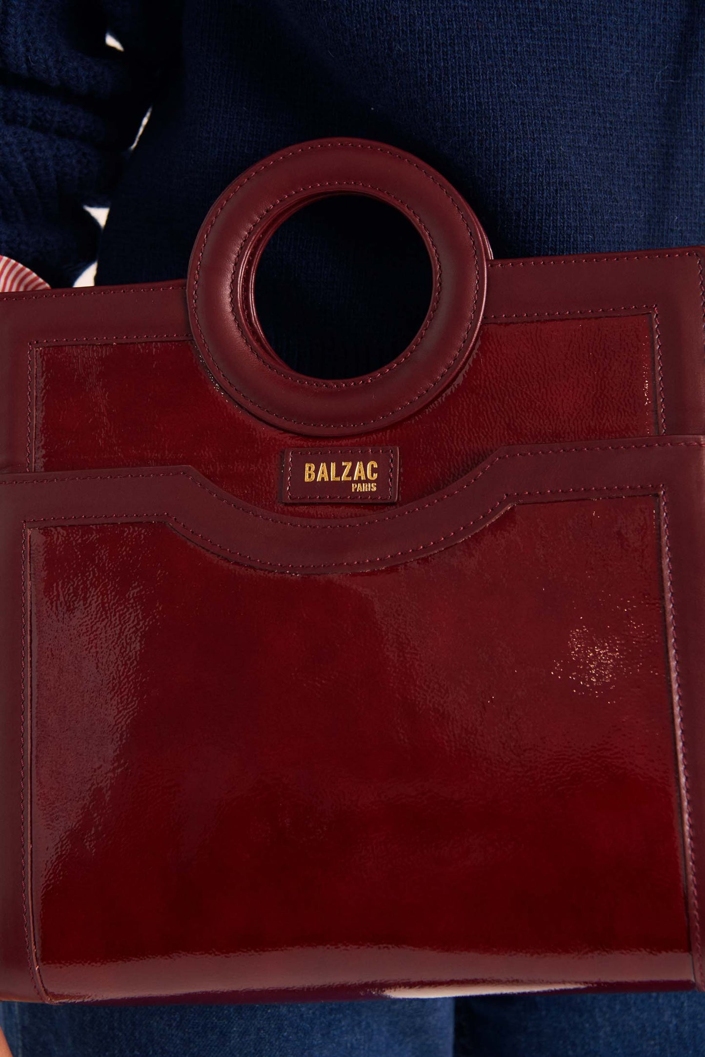 Burgundy bi-material Gaia bag