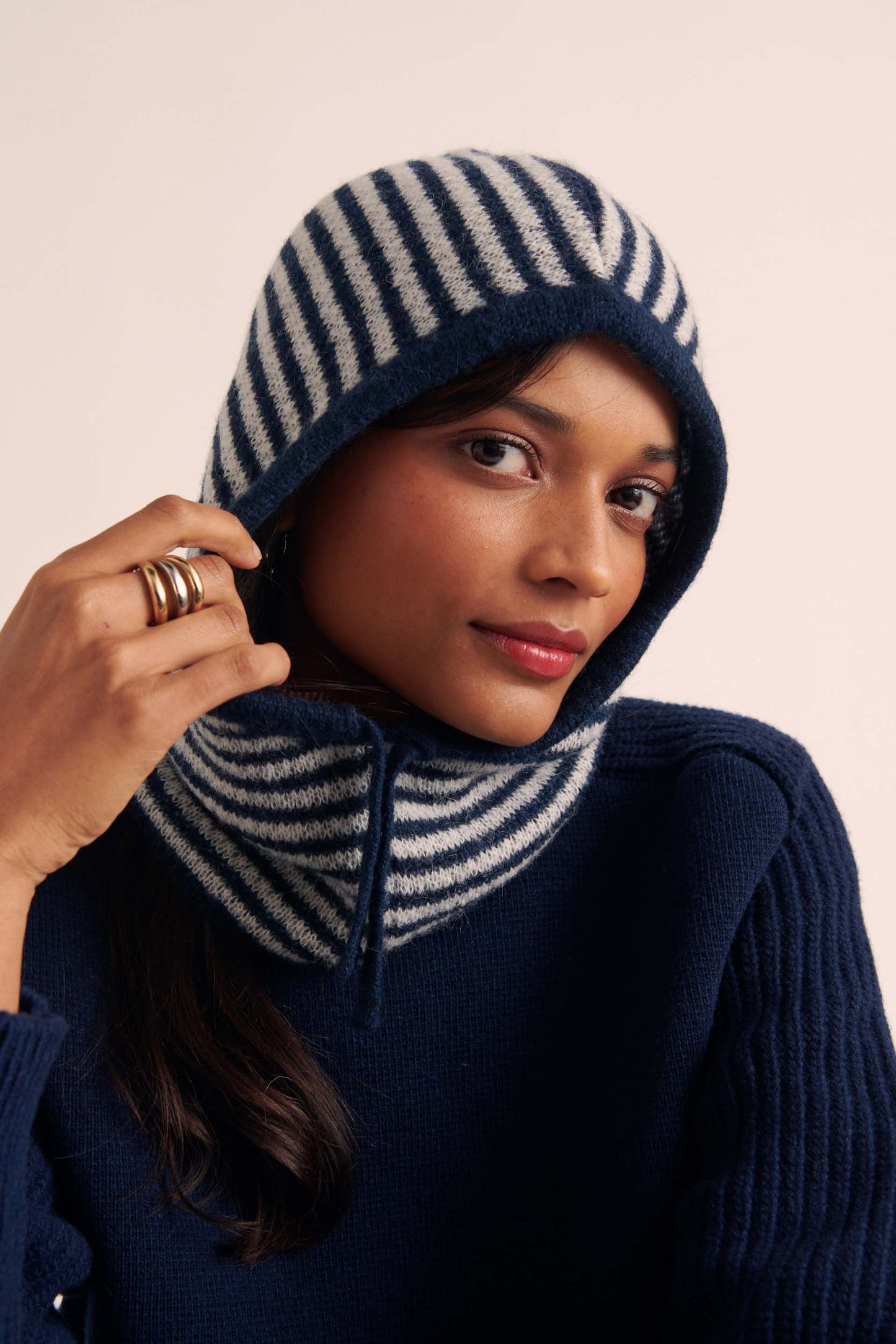 Miller balaclava navy stripes