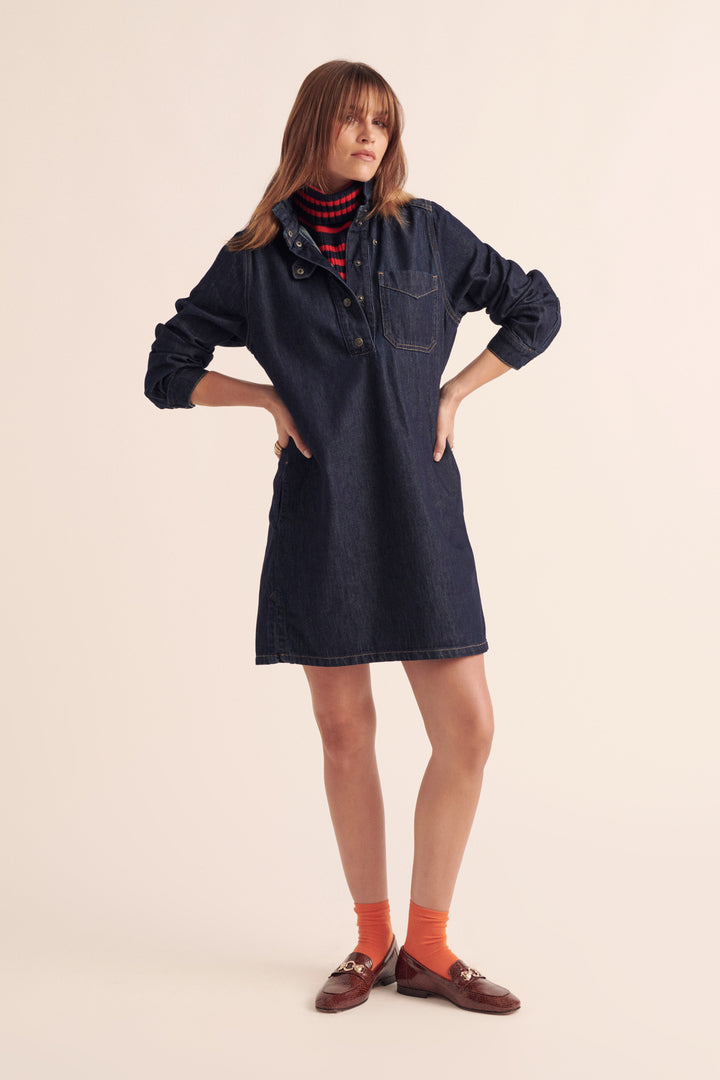 Dress Clélie blue brut