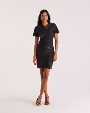 Robe Floréal noir irisé doré