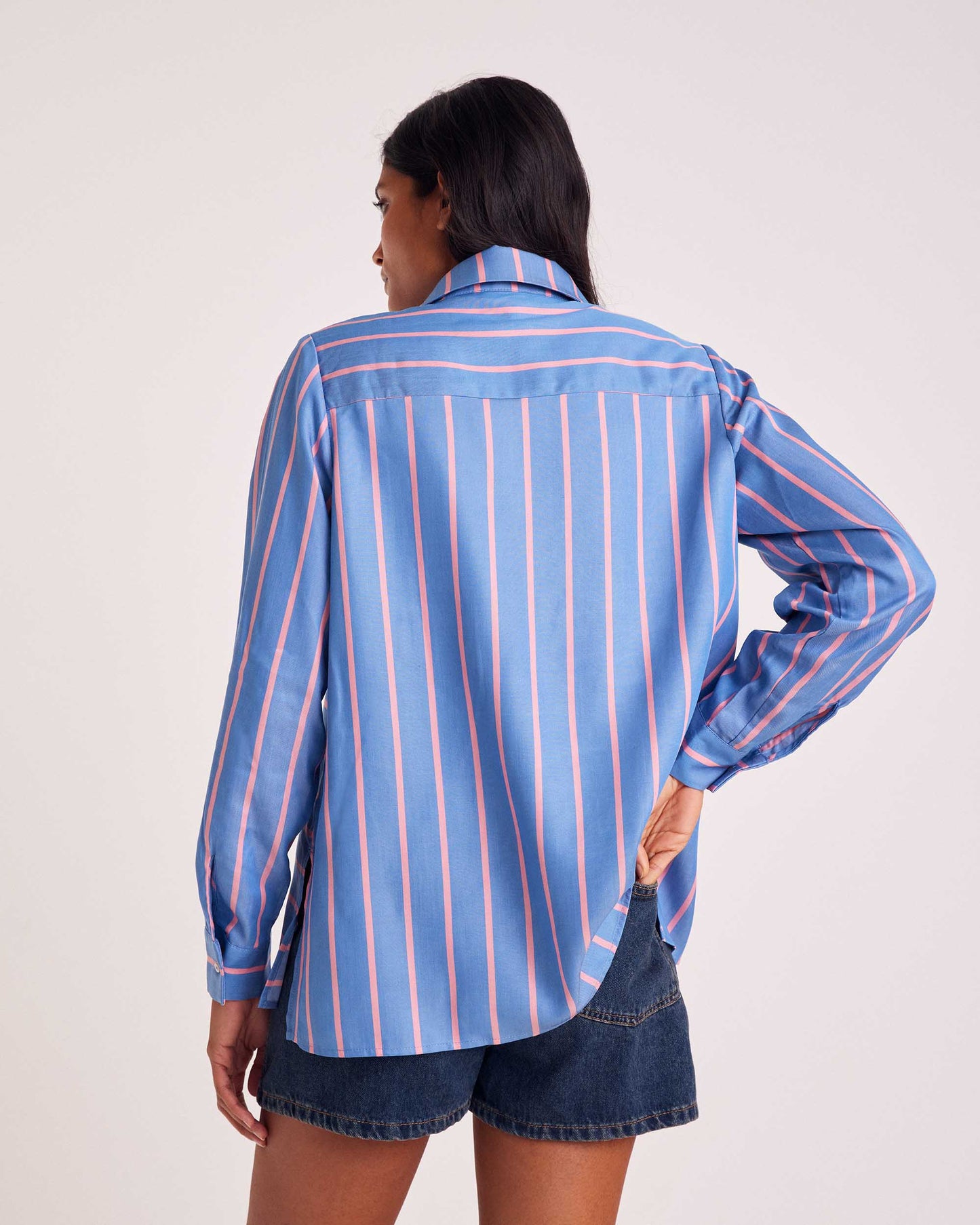 Blue and pink striped Liseron shirt