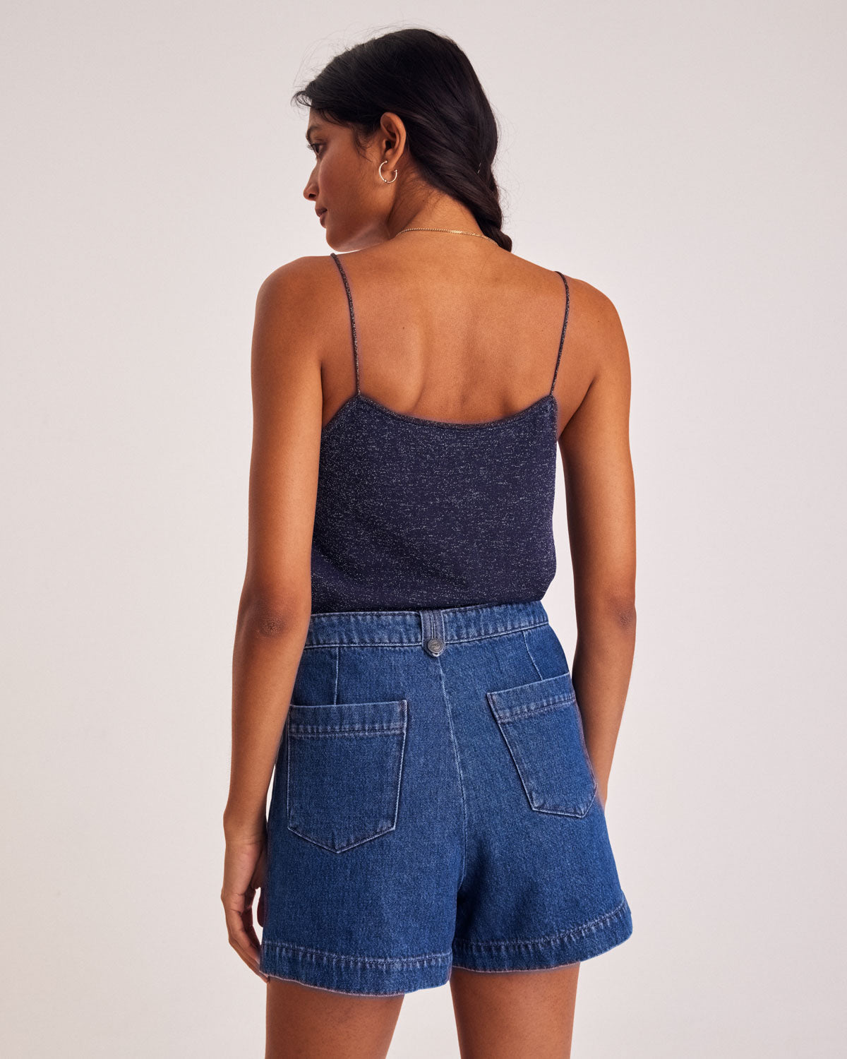 Top Amandier navy iridescent