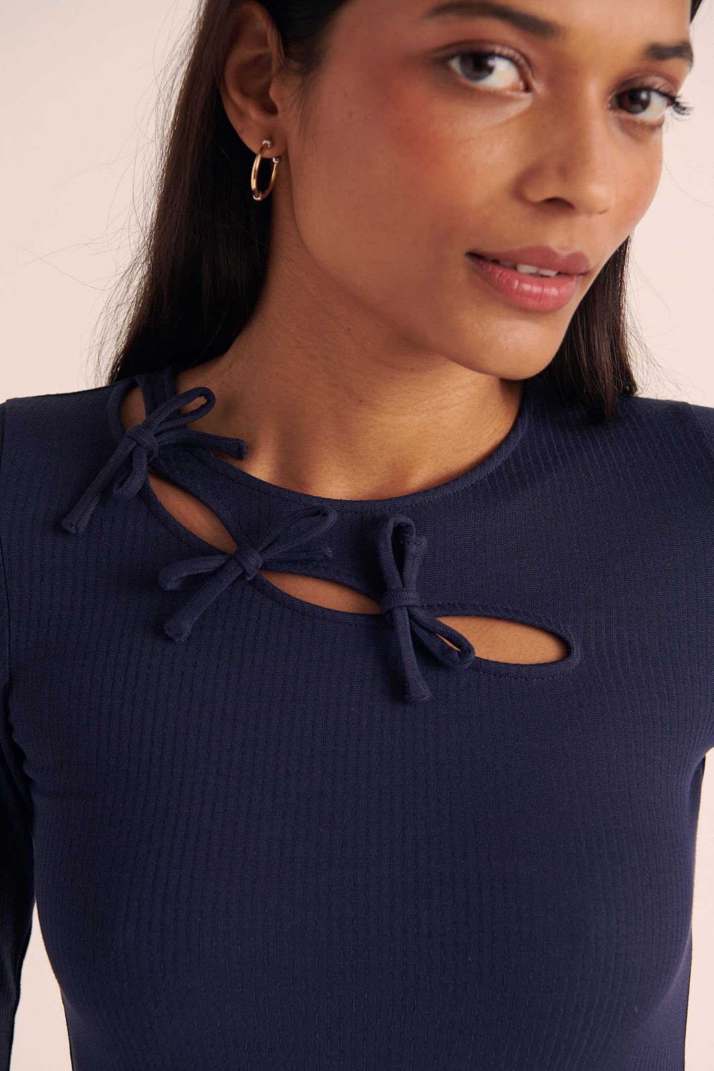 Top Angèle navy knots