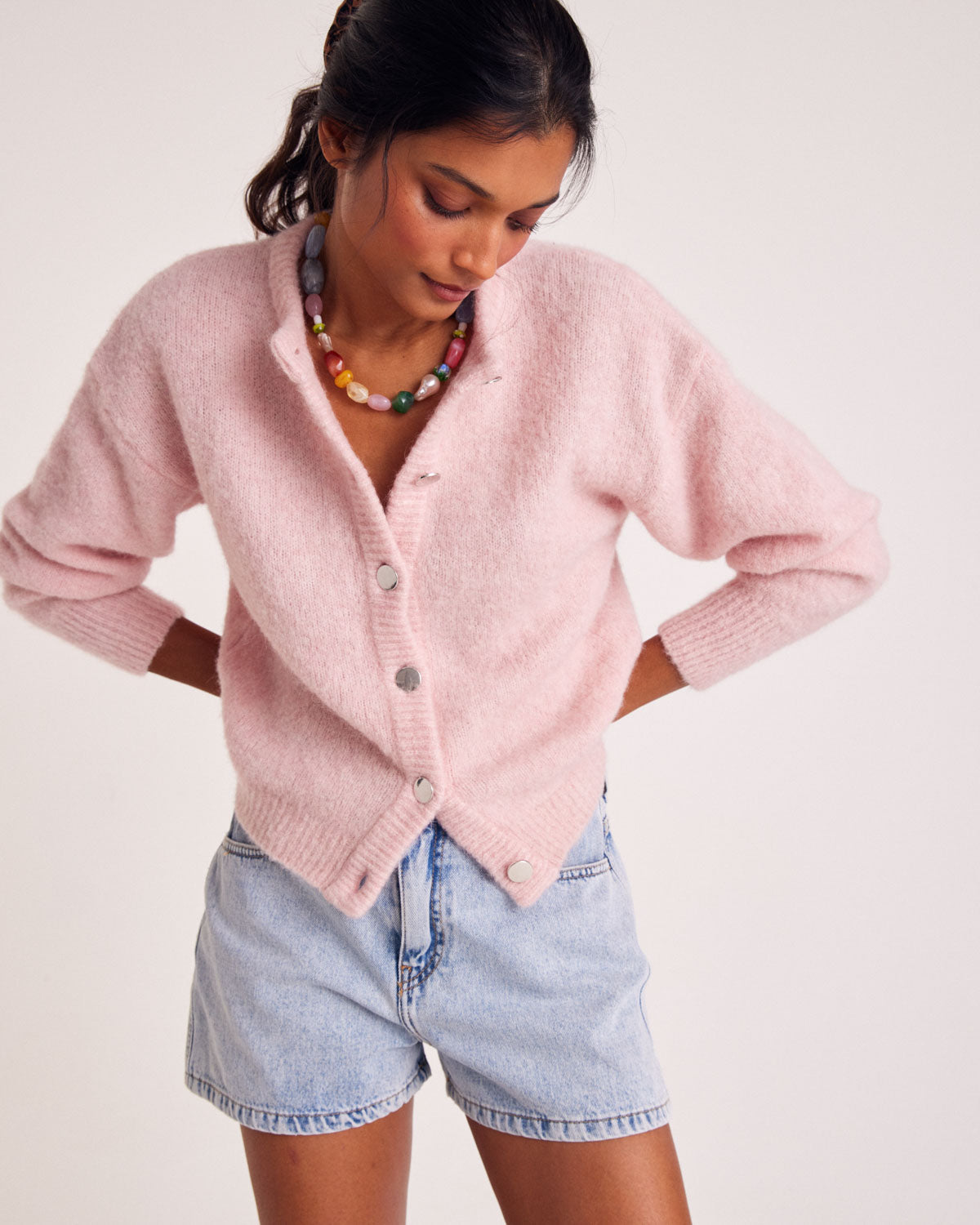 Pastel pink softness cardigan