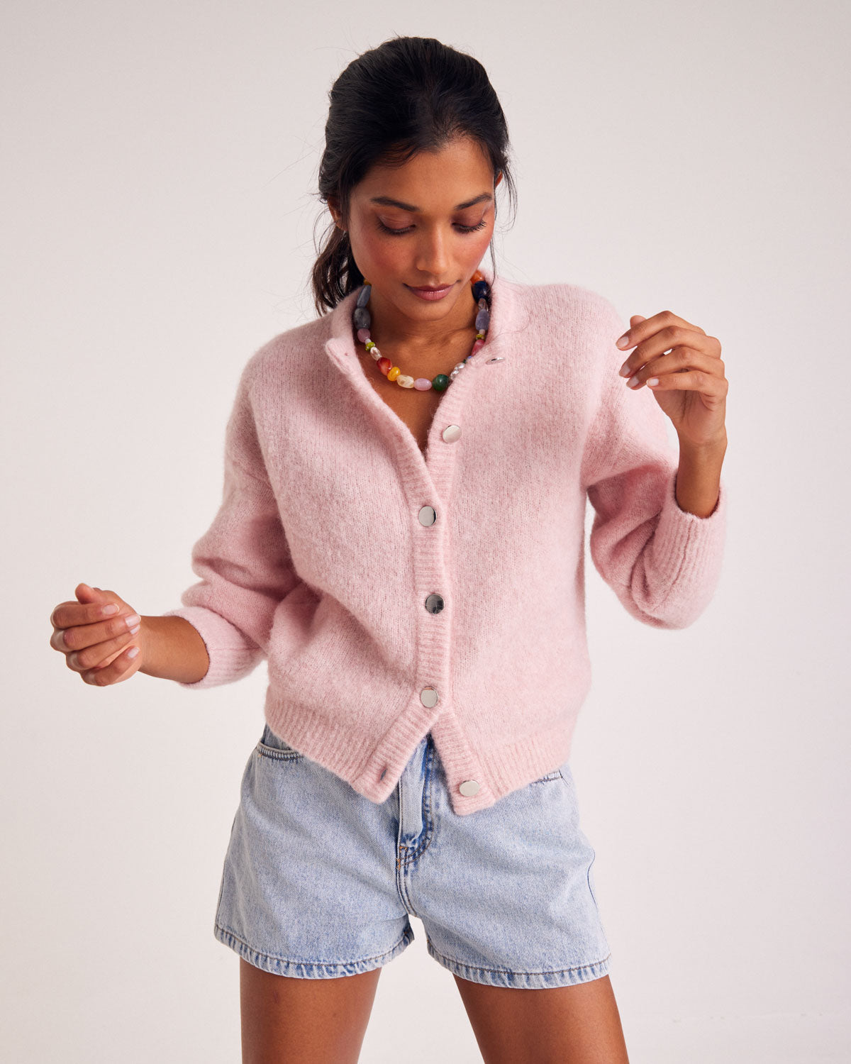 Cardigan Douceur rose pastel