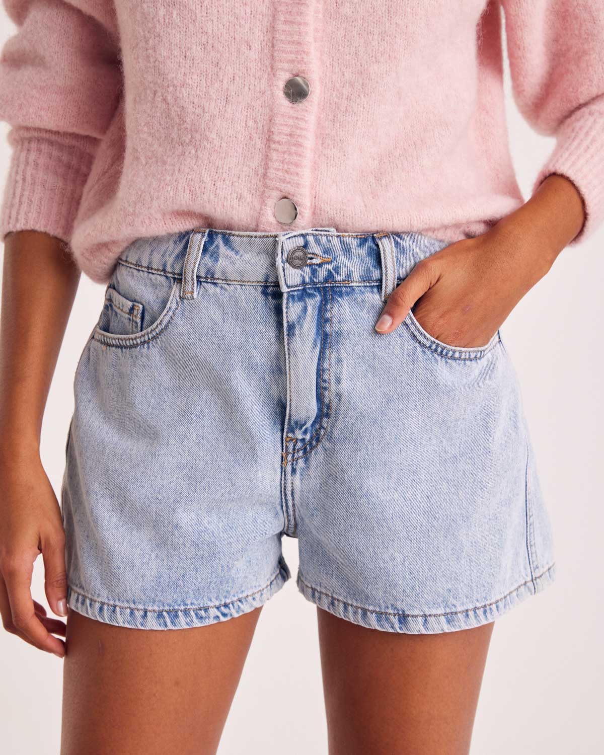 Ice blue Triomphe shorts