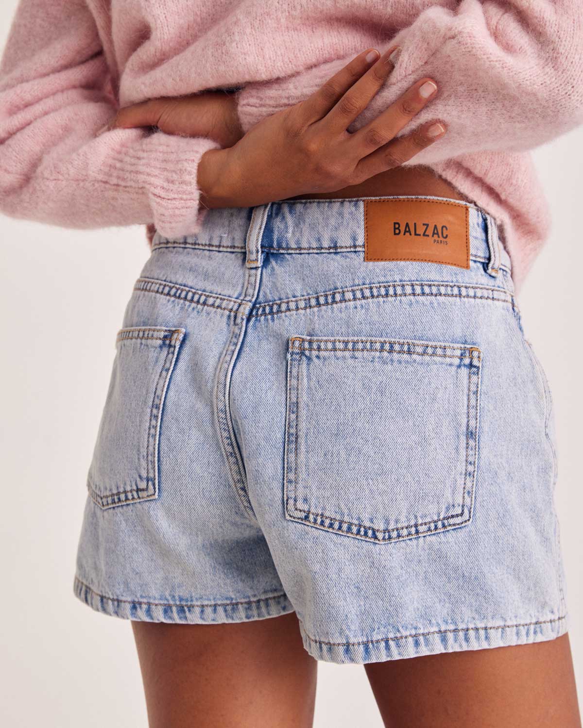 Ice blue Triomphe shorts