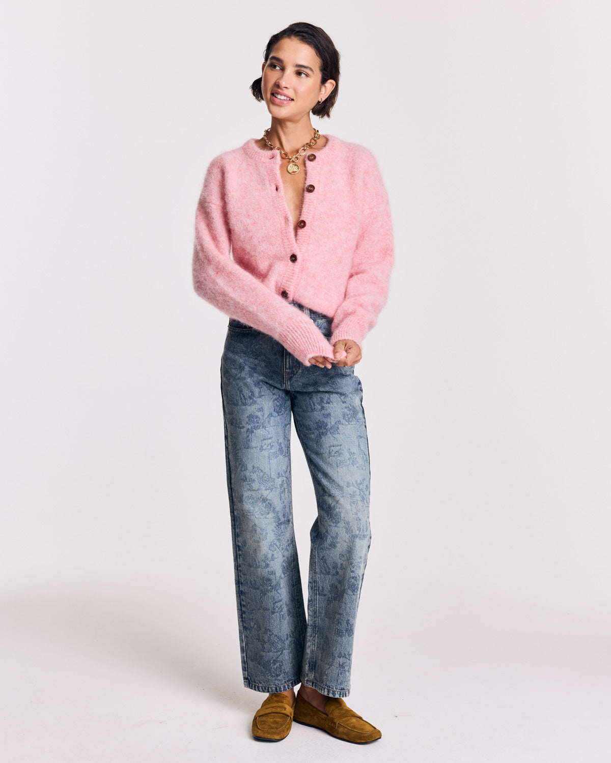 Cardigan Douceur rose pâle