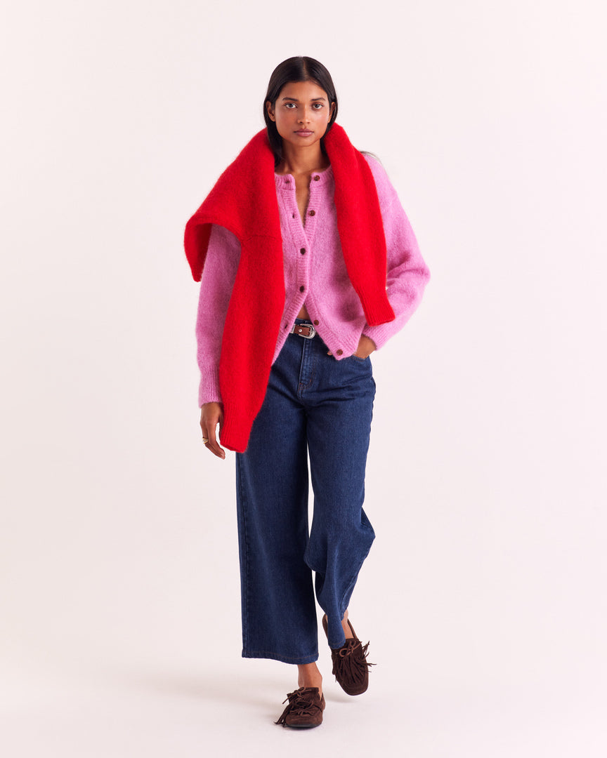 Cardigan Douceur rose bonbon