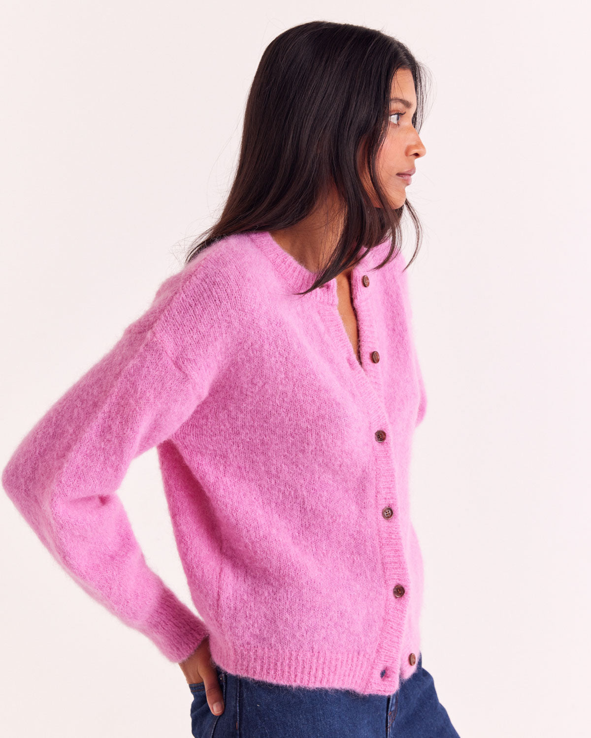 Cardigan Douceur rose bonbon