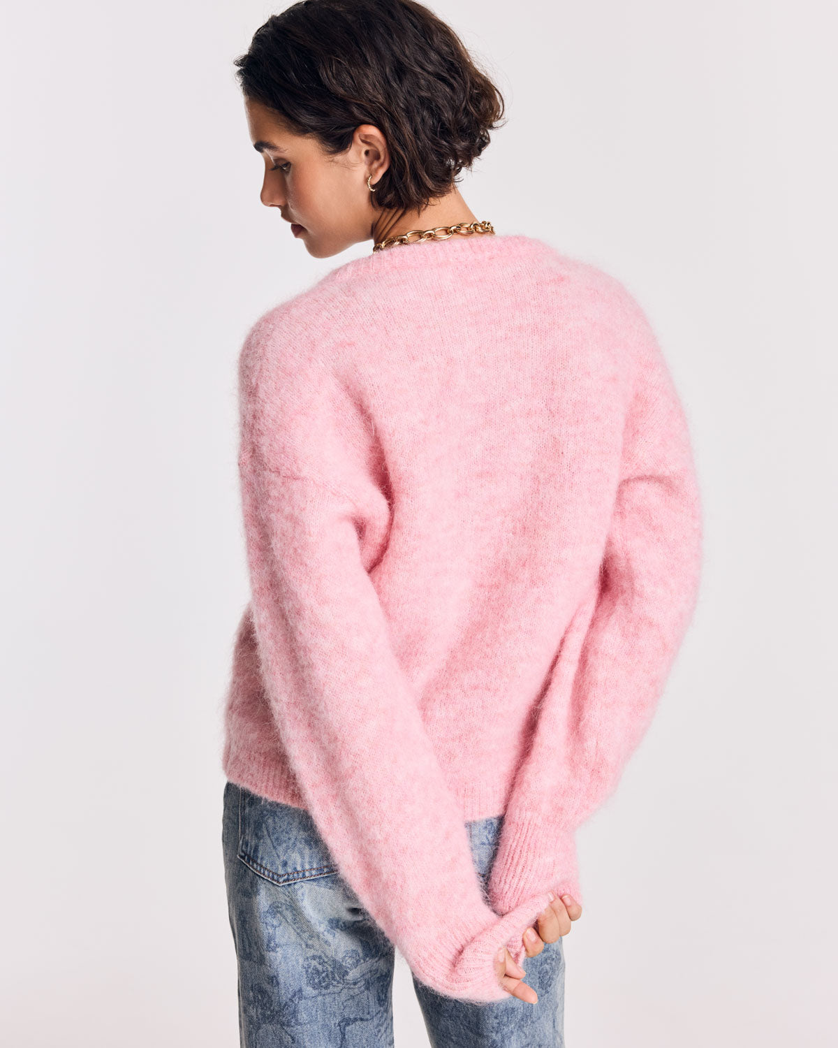 Cardigan Douceur rose pâle