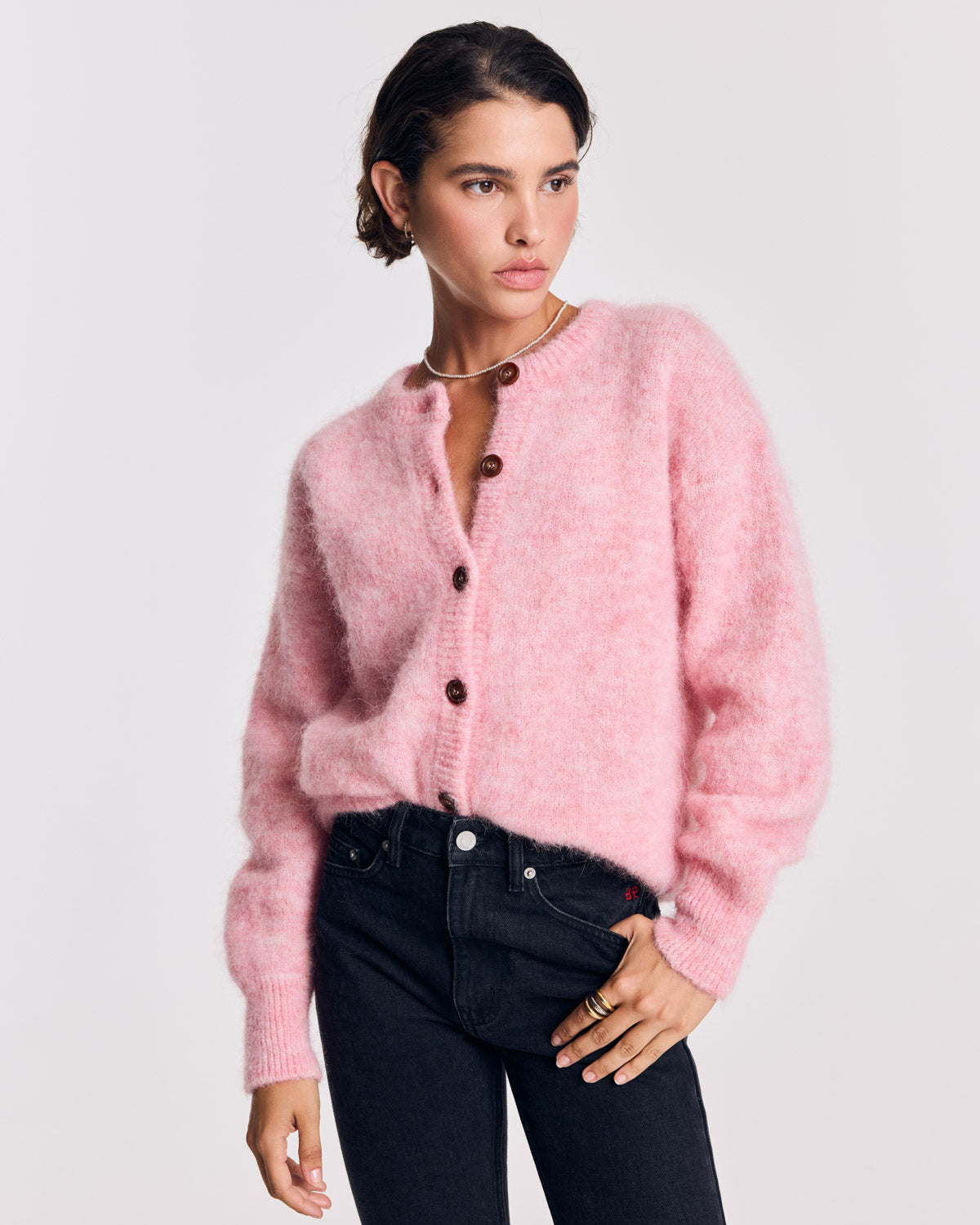 Cardigan Douceur rose pâle