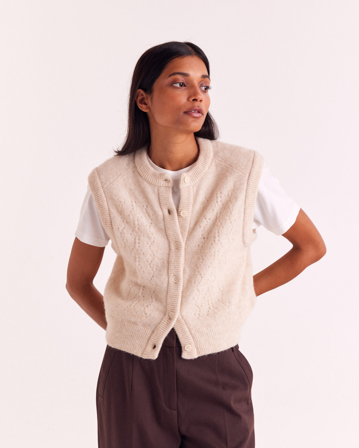 Cardigan Brooke écru