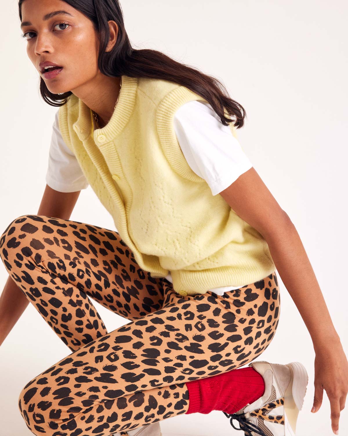 Sneakers Astor sand and cheetah