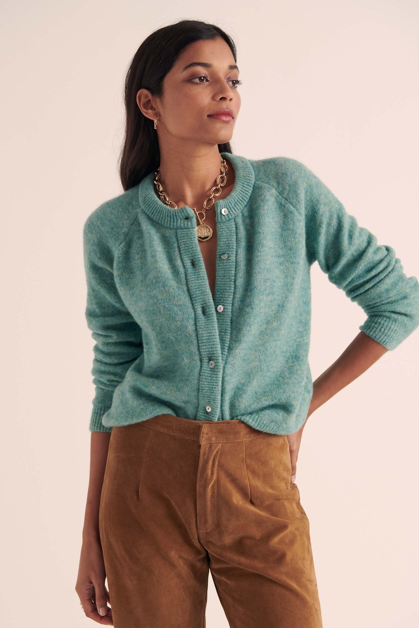 Cardigan Come blue green