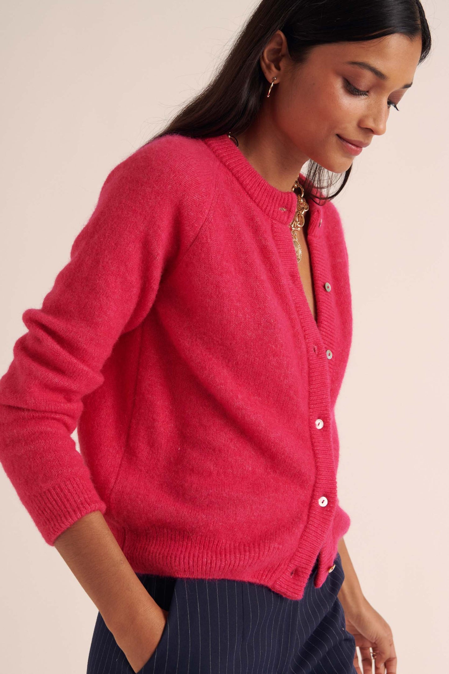 Cardigan Come fuchsia