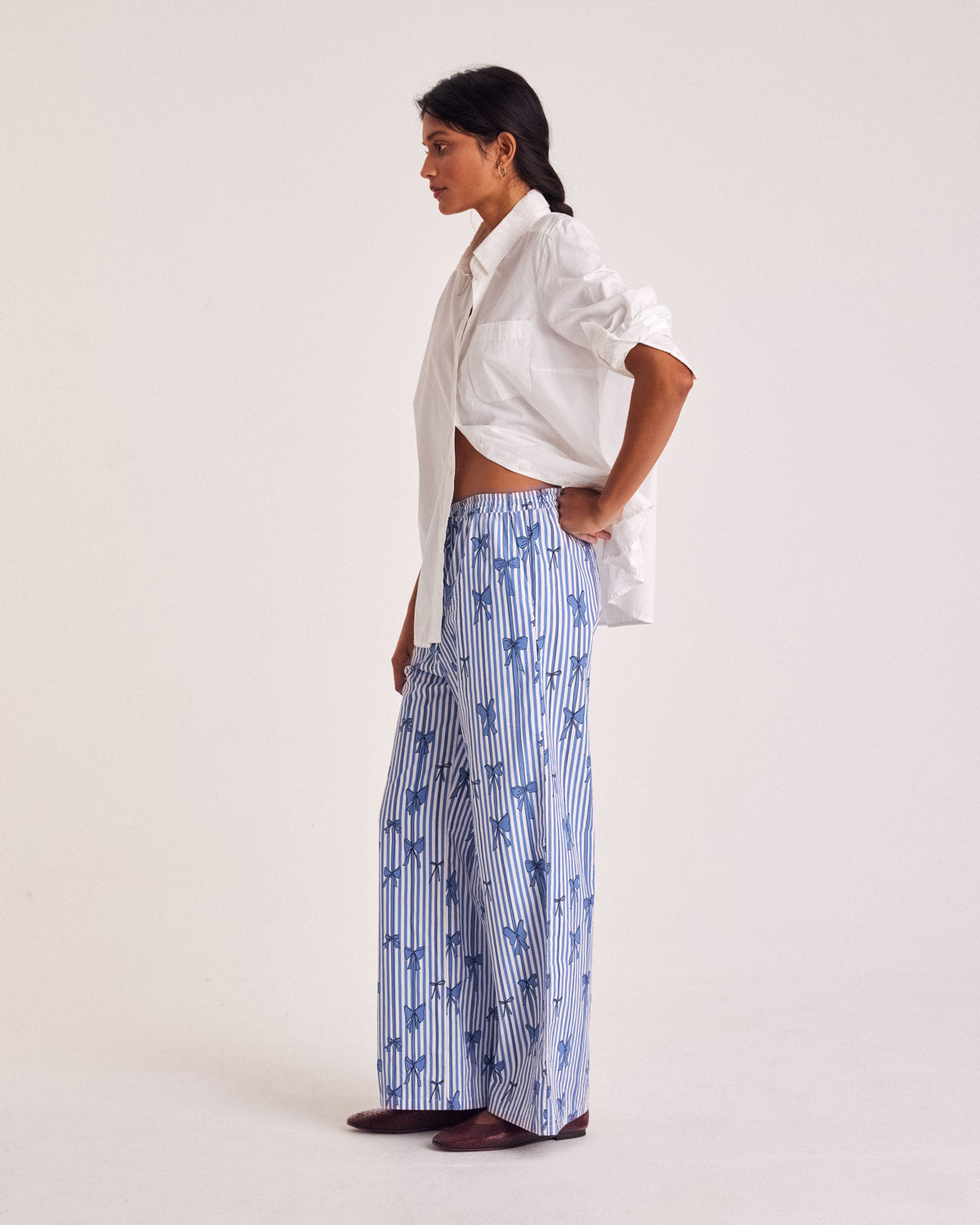 Pants Lisea printed bows blue