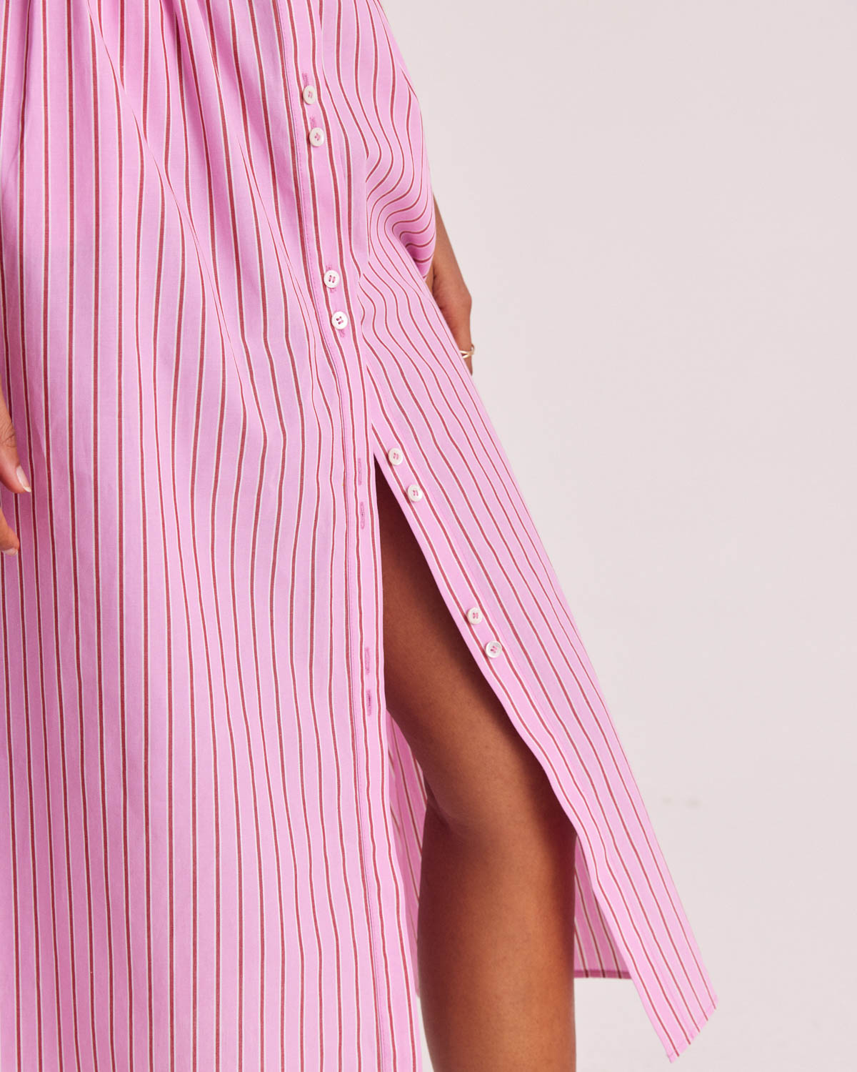 Skirt Sally stripes pink and red
