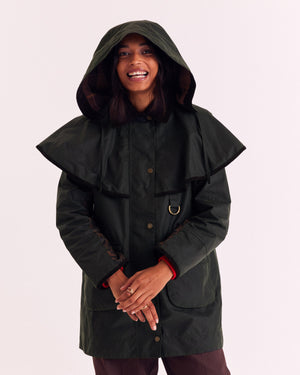 Barbour x Balzac Paris Manon Khaki and Leopard Jacket