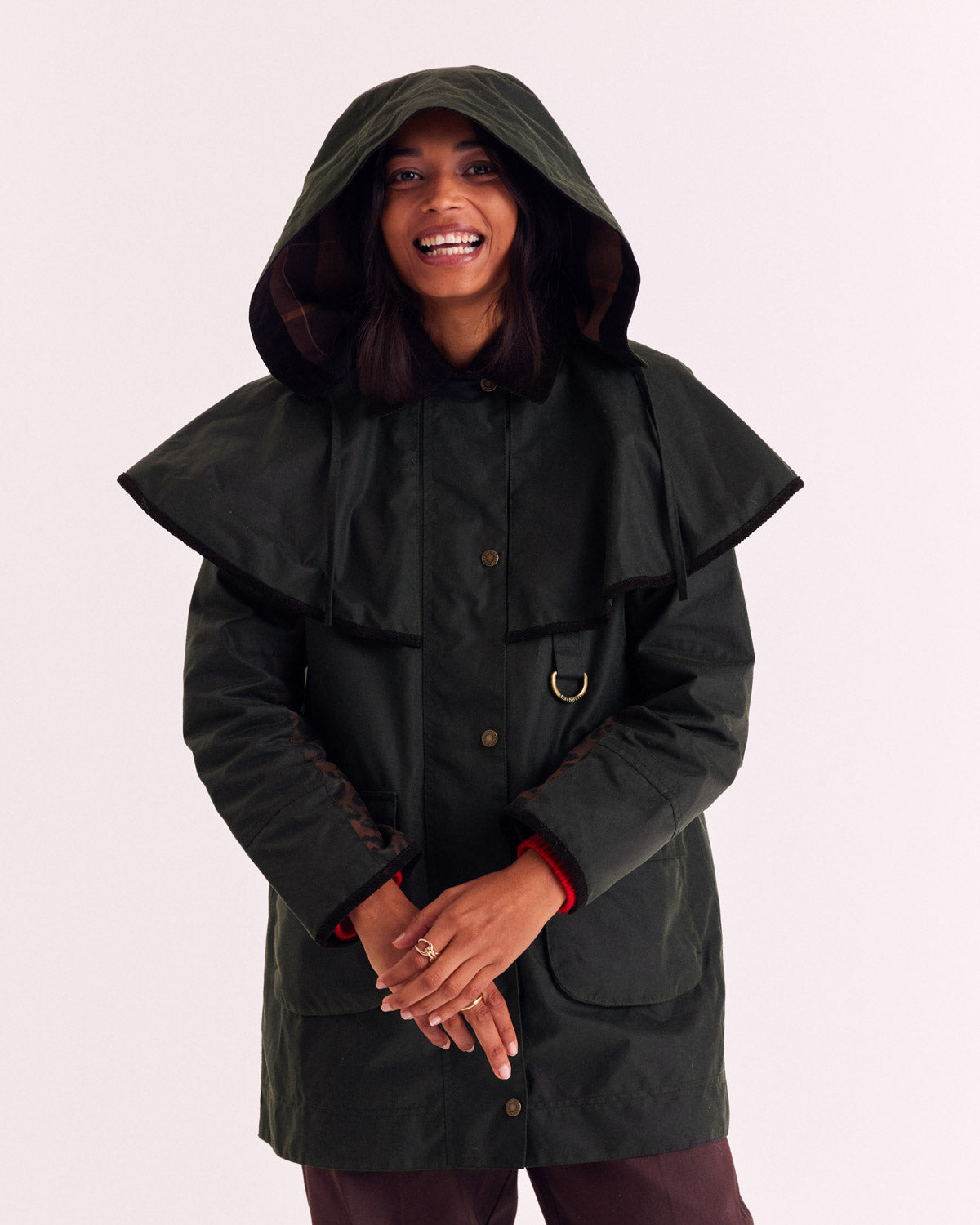 Veste Manon kaki et léopard fauve Barbour x Balzac Paris