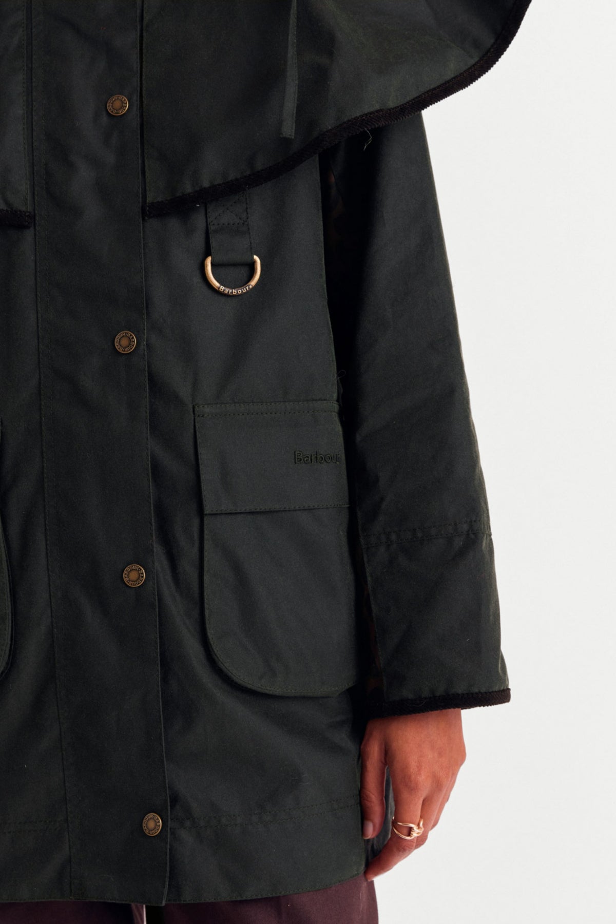 Barbour x Balzac Paris Manon Khaki and Leopard Jacket