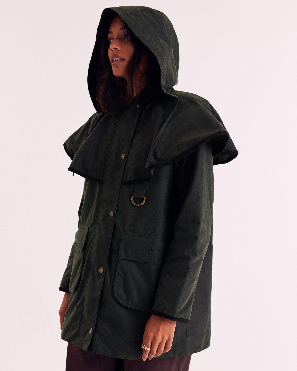 Veste Manon kaki et léopard fauve Barbour x Balzac Paris