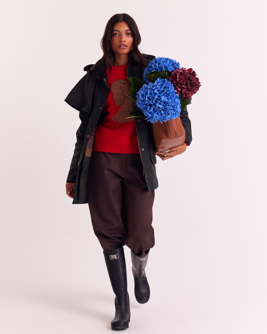 Barbour x Balzac Paris Manon Khaki and Leopard Jacket
