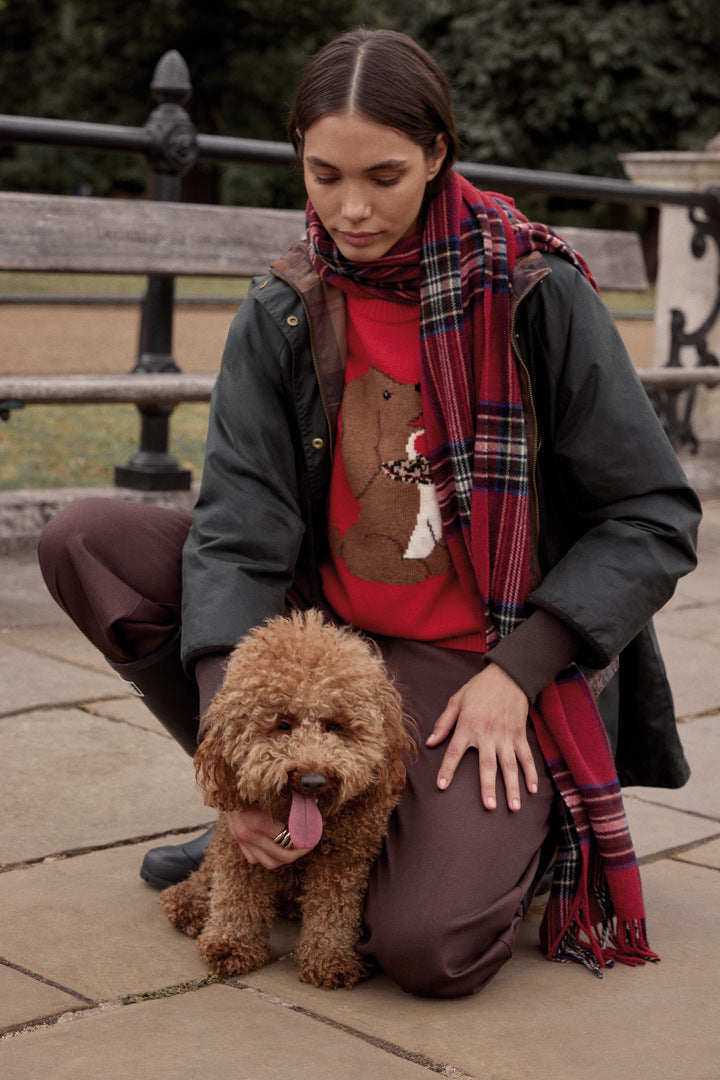 Jacket Anaïs khaki and leopard tawny Barbour x Balzac Paris
