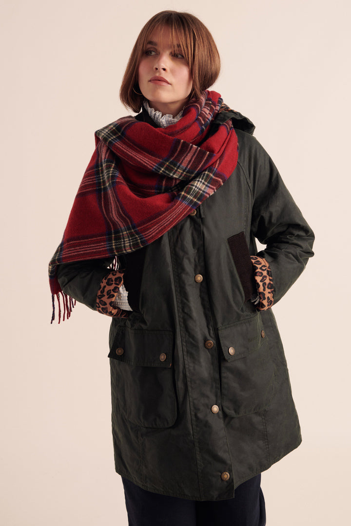 Barbour x BP Khaki and Leopard Colette Coat - Balzac Paris