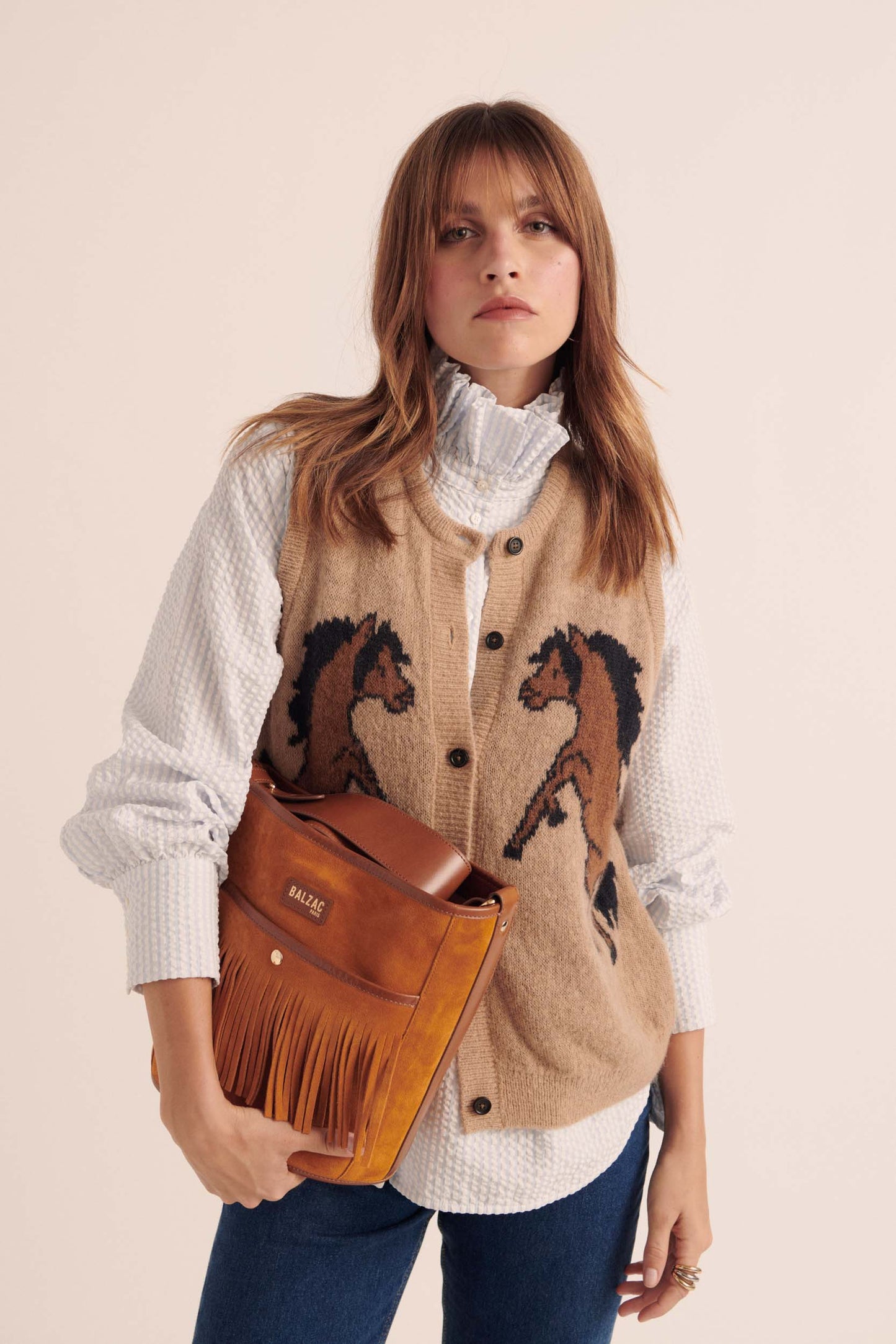 Jolly camel and brown cardigan