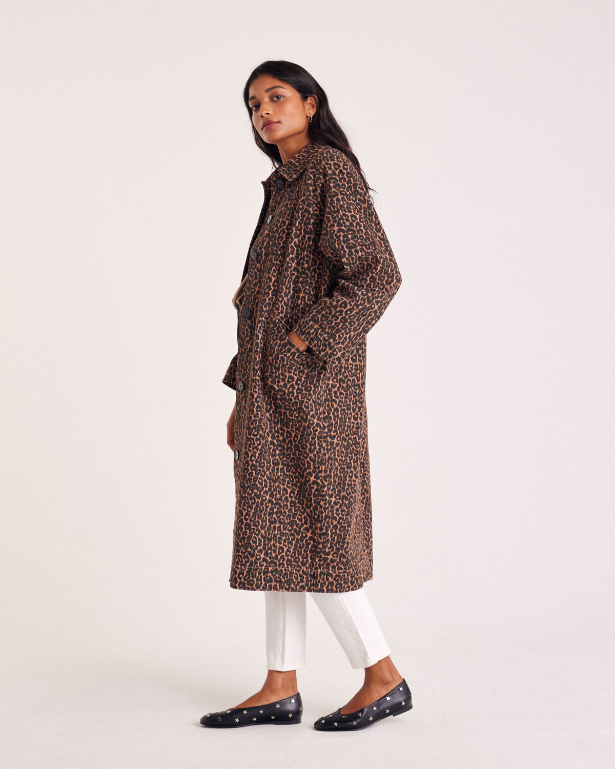 Trench Rosita leopard coffee
