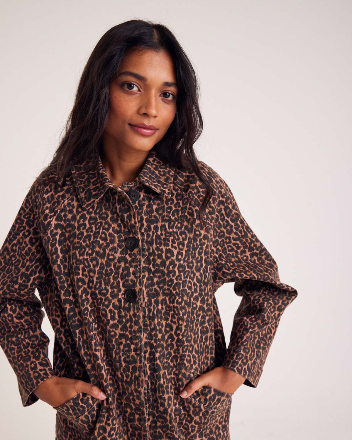 Trench Rosita leopard coffee