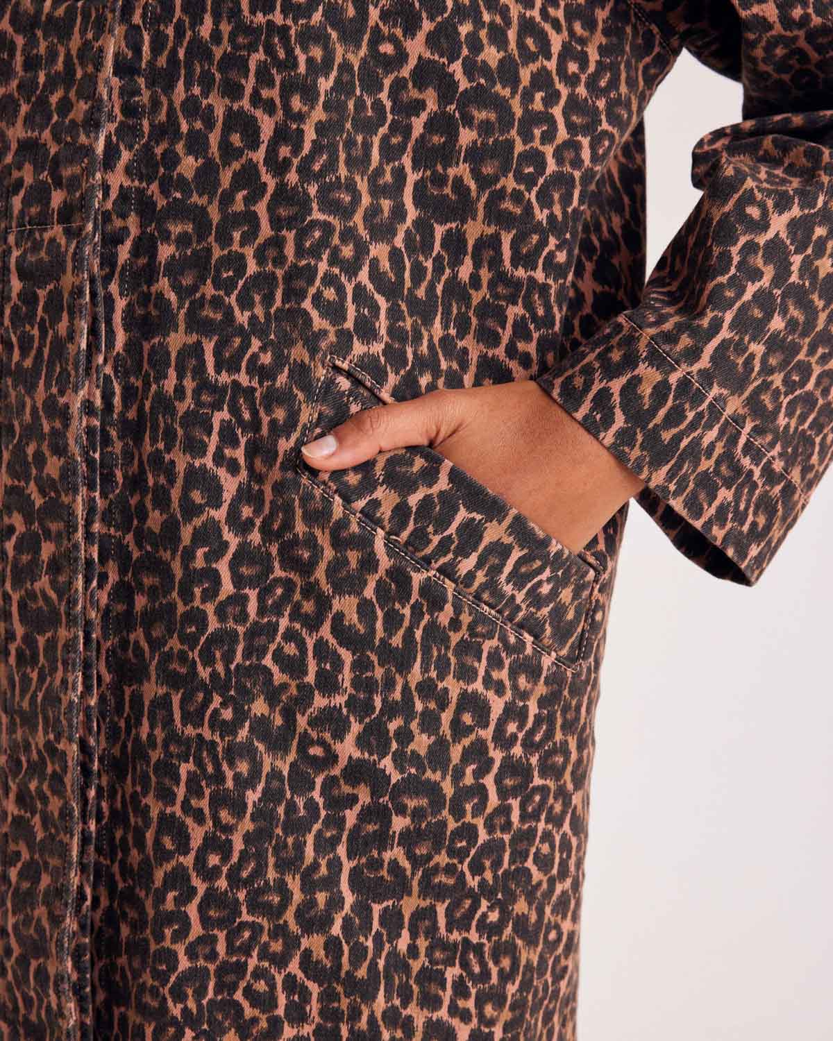Trench Rosita leopard coffee
