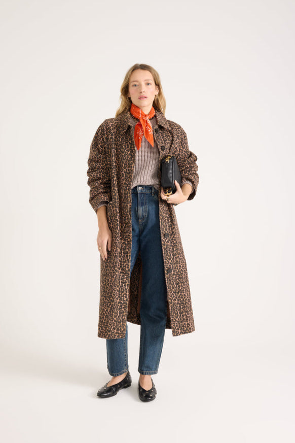 Trench Rosita leopard coffee