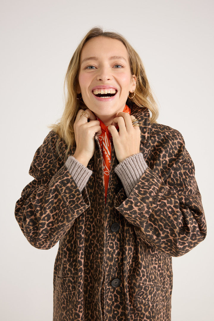 Trench Rosita leopard coffee