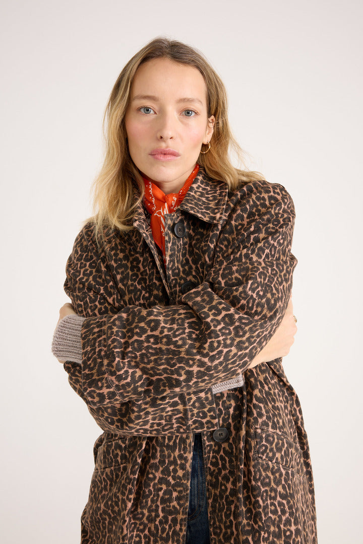 Trench Rosita leopard coffee
