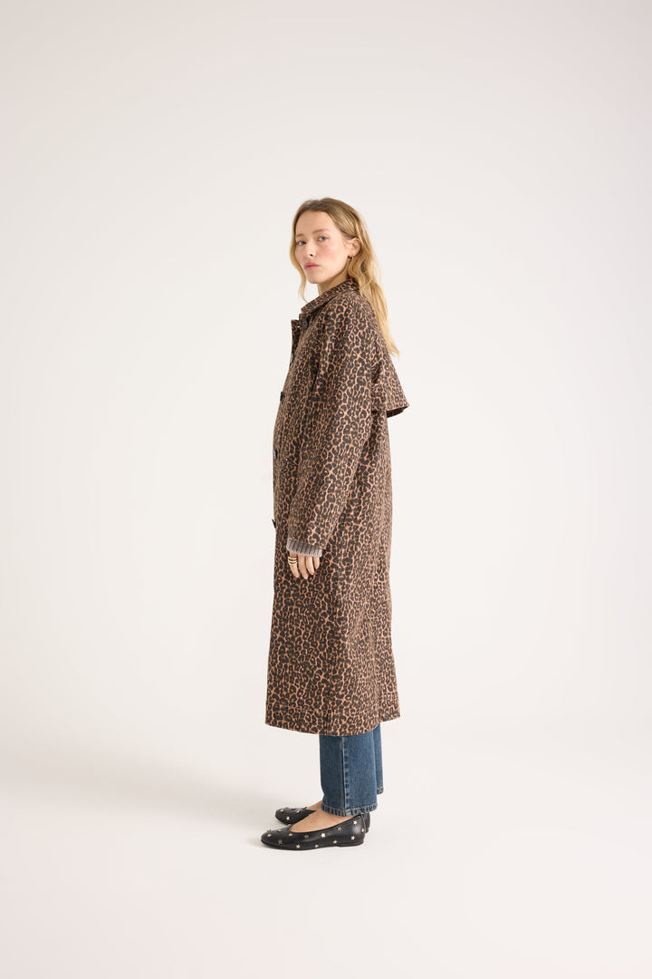 Trench Rosita leopard coffee