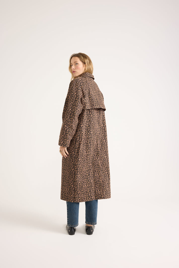 Trench Rosita leopard coffee