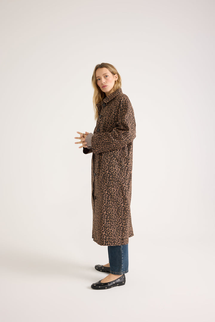 Trench Rosita leopard coffee