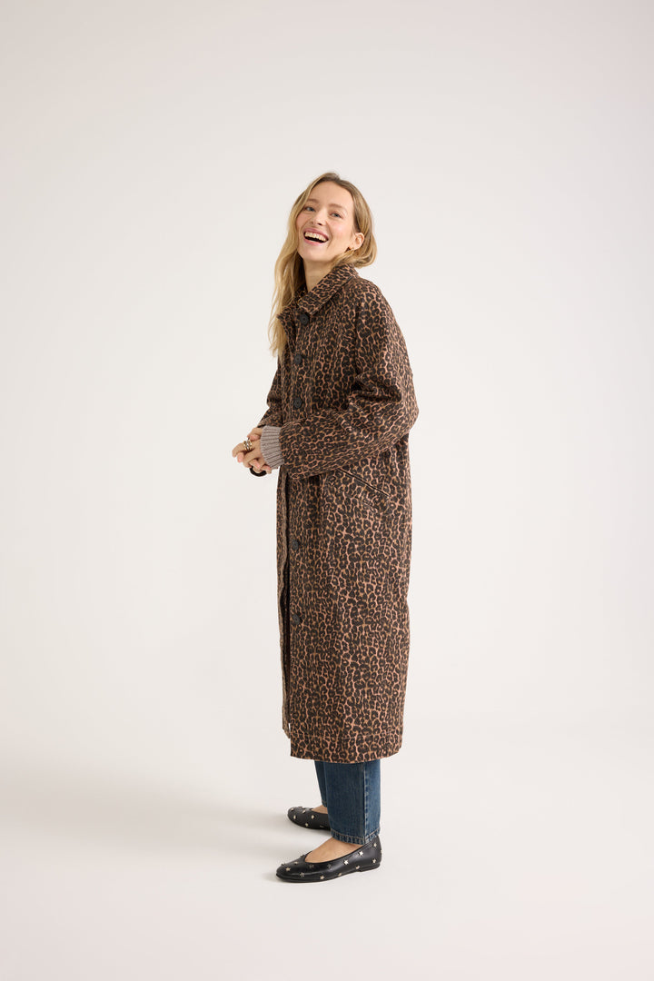 Trench Rosita leopard coffee