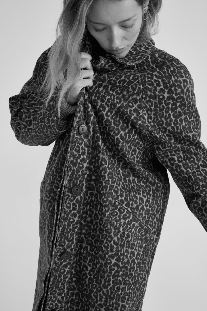 Trench Rosita leopard coffee