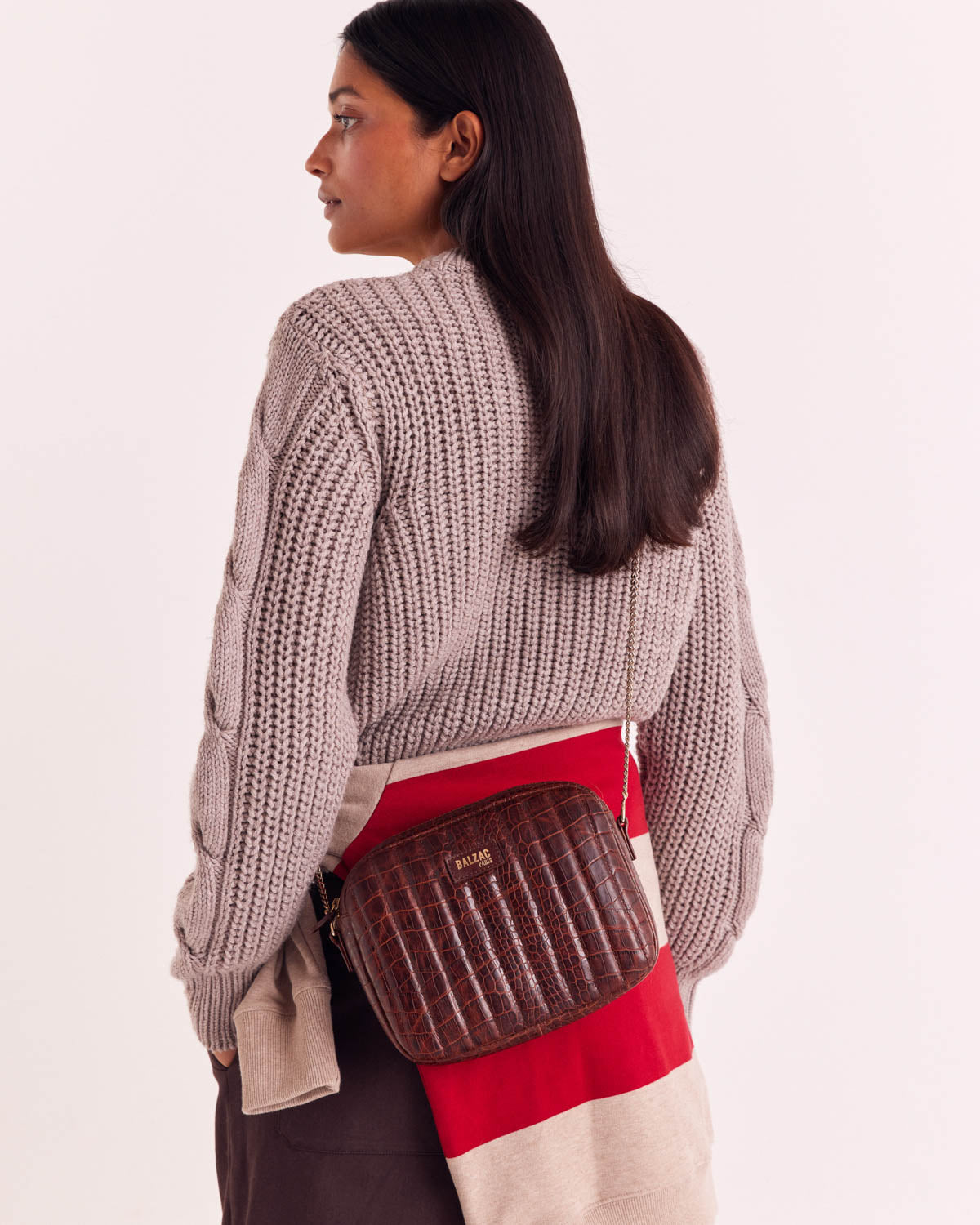 Bag César cognac embossed
