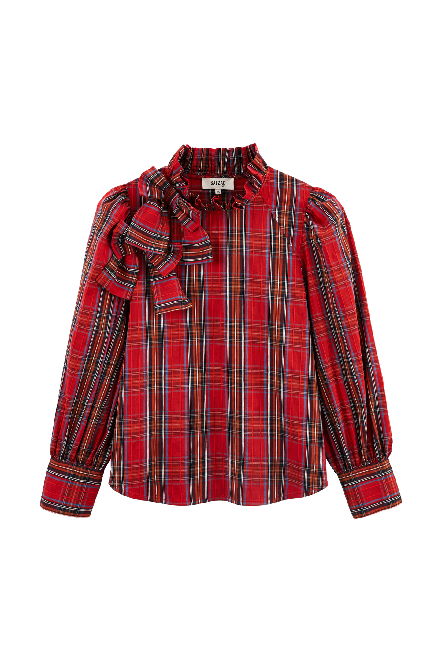 Diana red tartan blouse