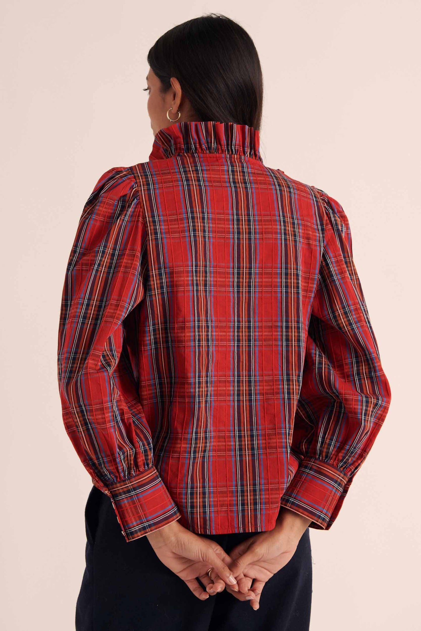 Blouse Diana tartan rouge