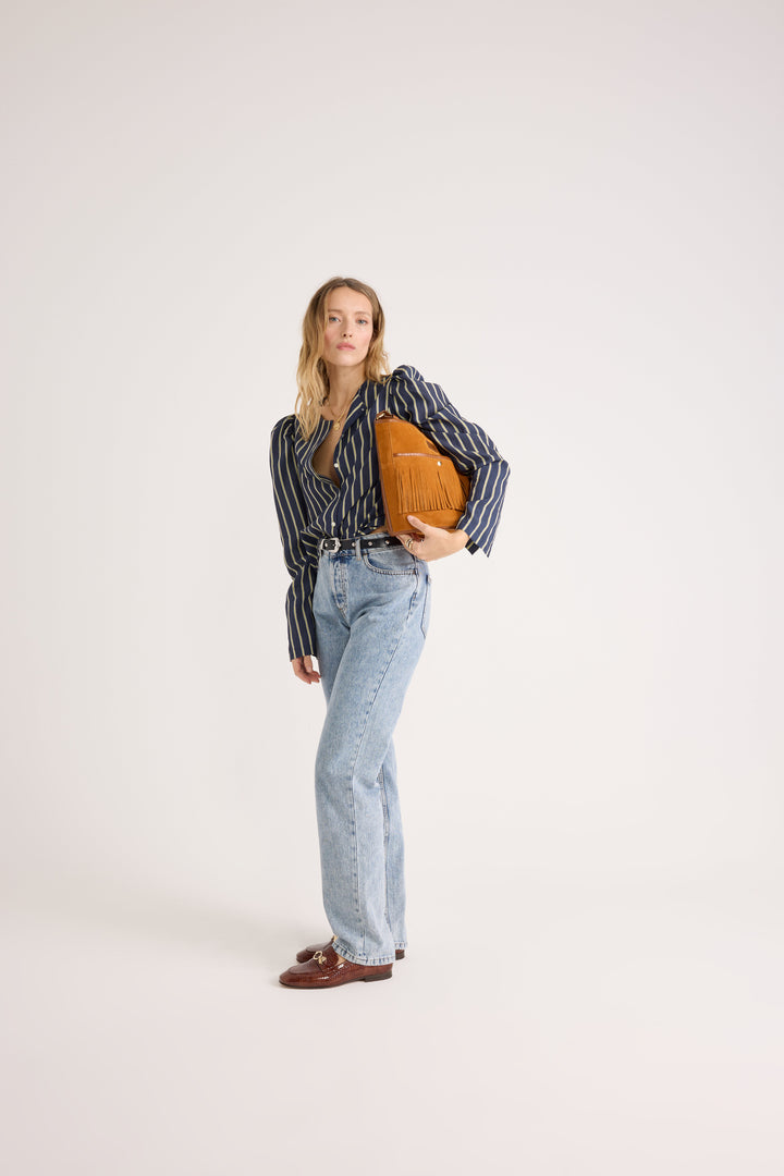Shirt Luisa stripes navy and yellow