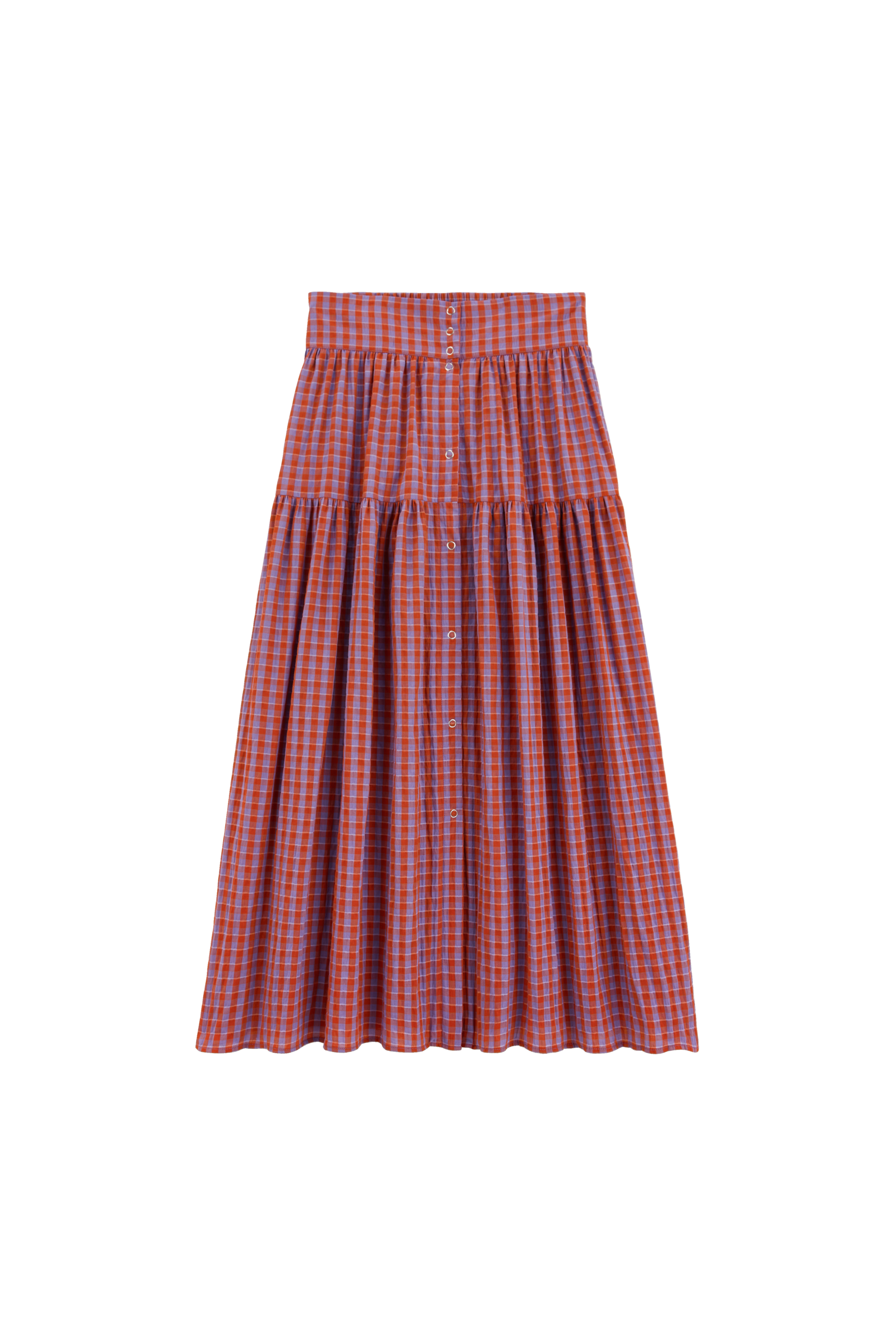 Skirt Salina gingham orange and purple